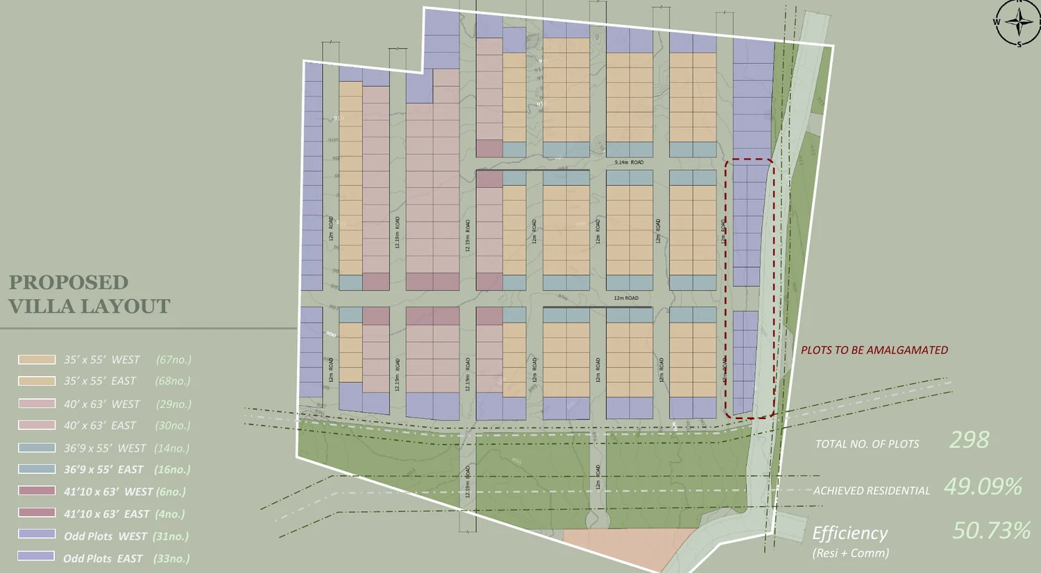 Nambiar Bannerghatta master plan showing the 50.4-acre two-phase villa layout Nambiar Bannerghatta master plan showing the 50.4-acre two-phase villa layout